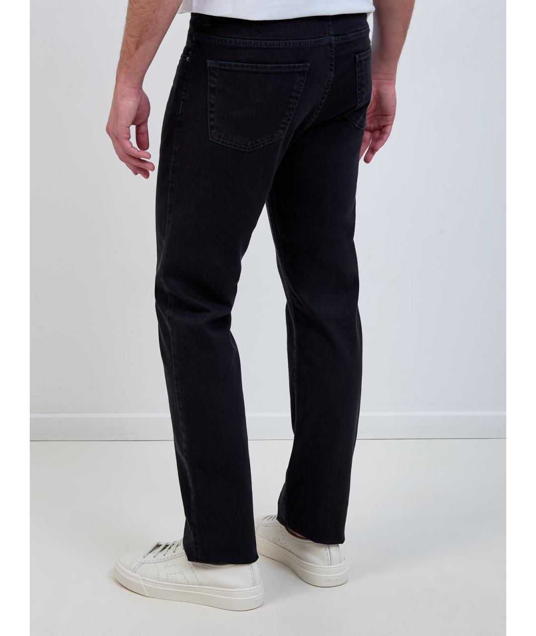 CANALI Черные хлопковые джинсы скинни, фото 4