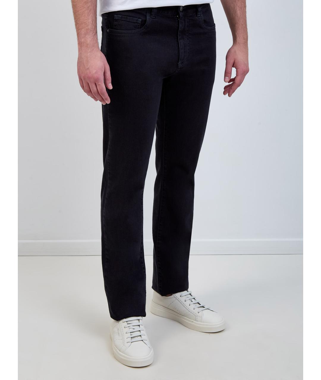 CANALI Черные хлопковые джинсы скинни, фото 3