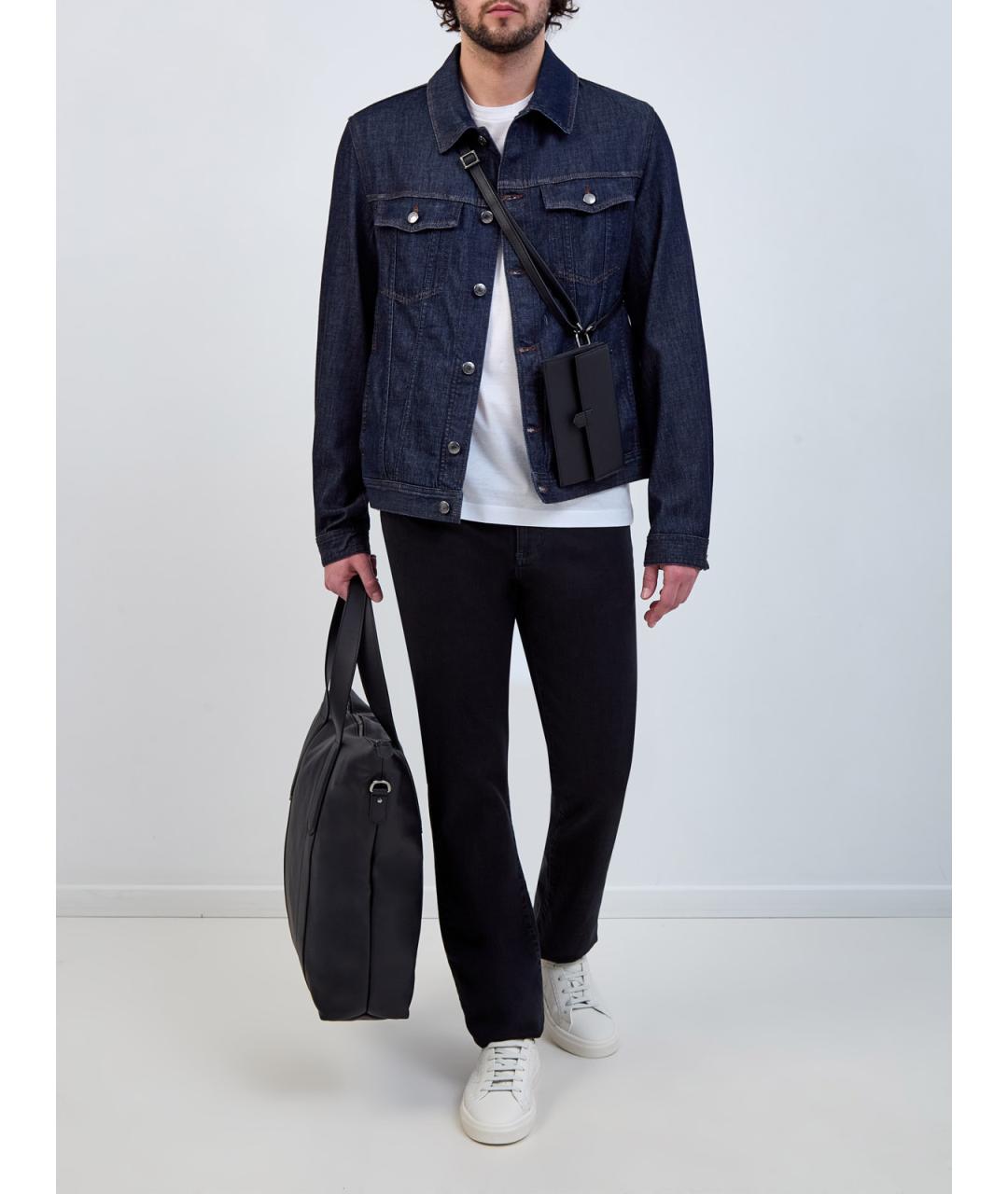 CANALI Черные хлопковые джинсы скинни, фото 2