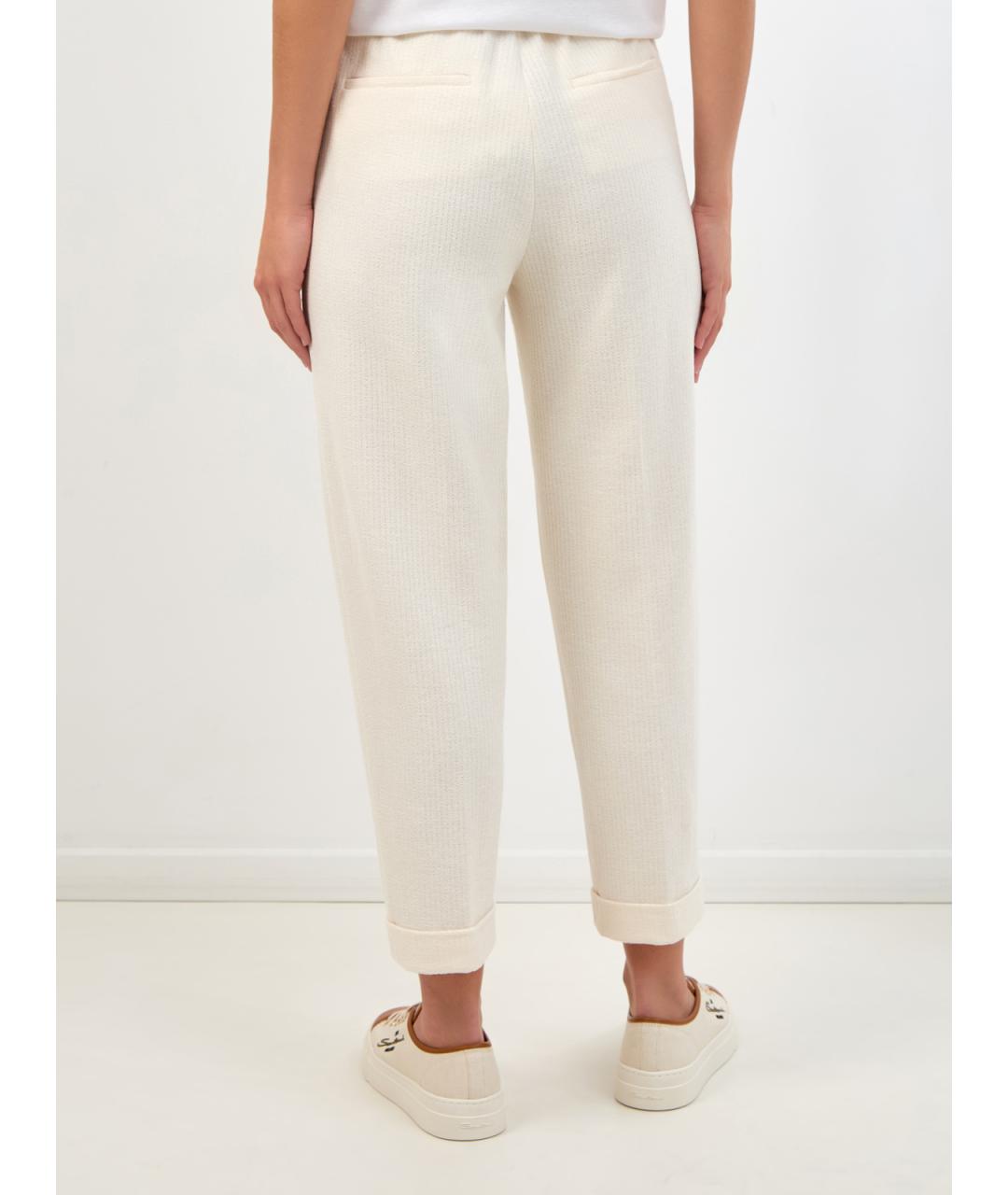 PESERICO Бежевые хлопковые прямые брюки, фото 4