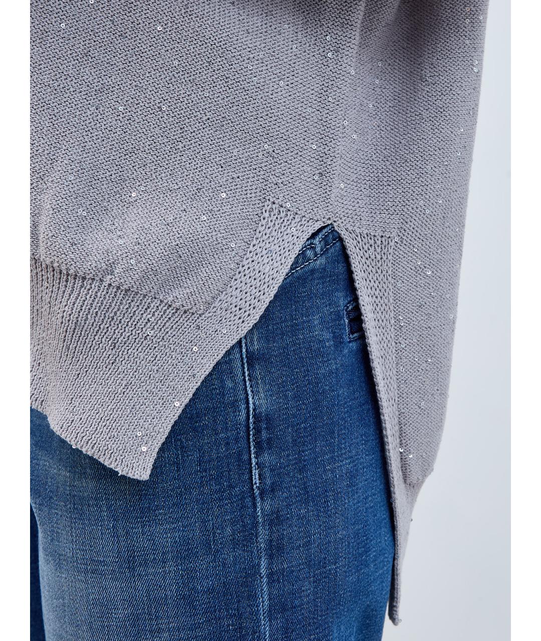 LORENA ANTONIAZZI Серый хлопковый джемпер / свитер, фото 3