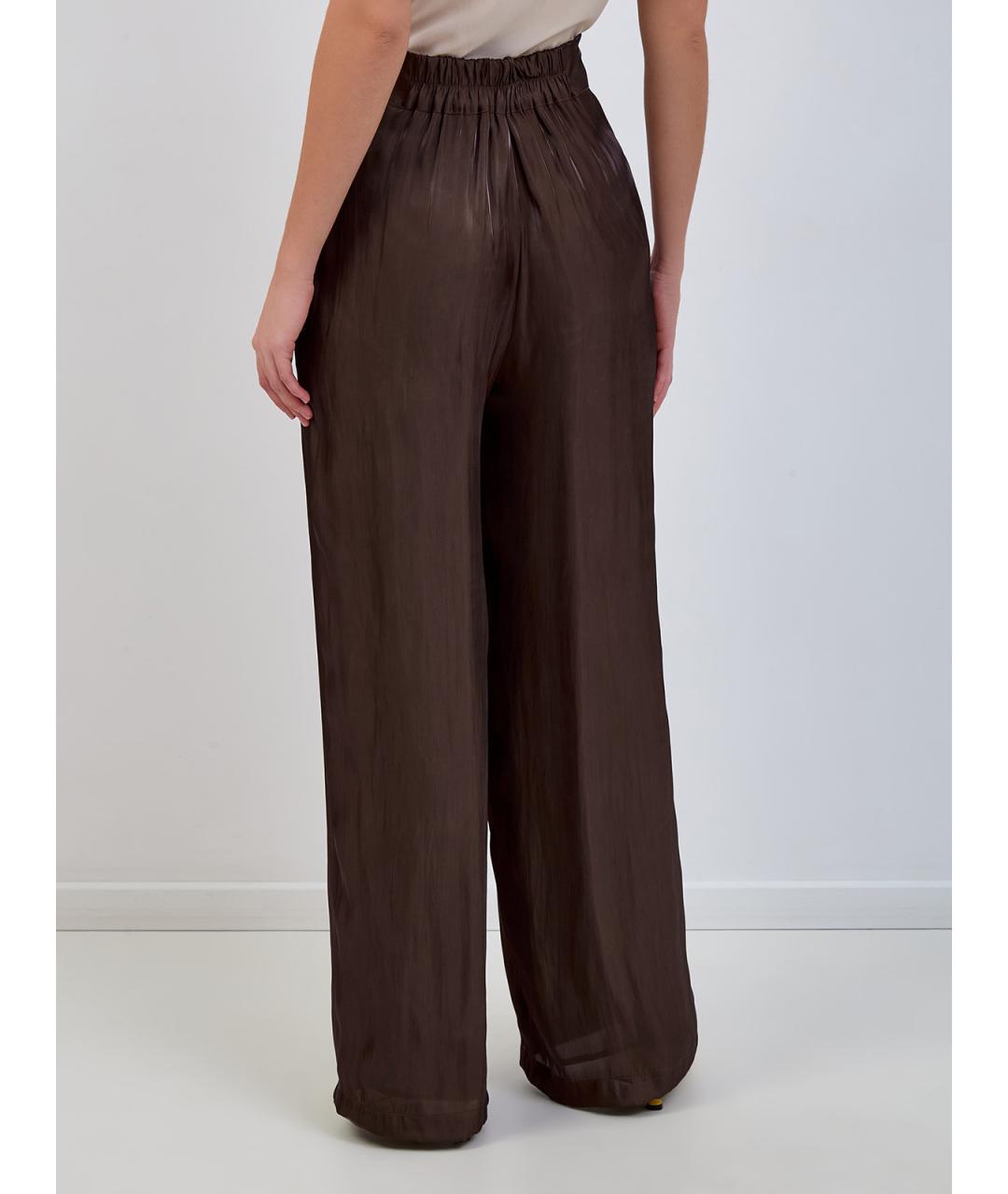 GENTRY PORTOFINO Коричневые полиэстеровые прямые брюки, фото 4