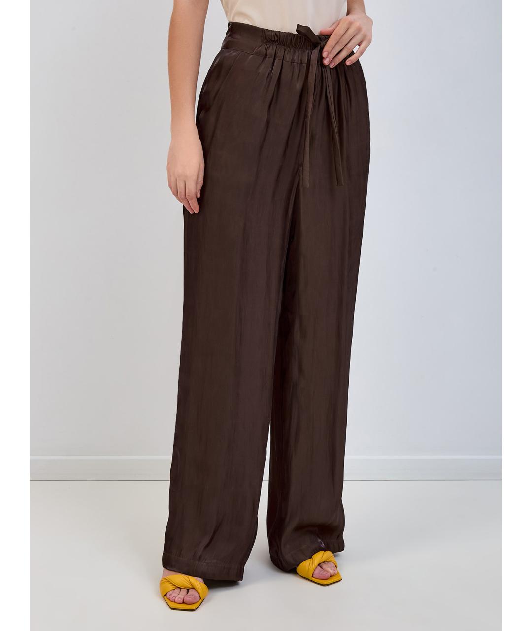 GENTRY PORTOFINO Коричневые полиэстеровые прямые брюки, фото 3