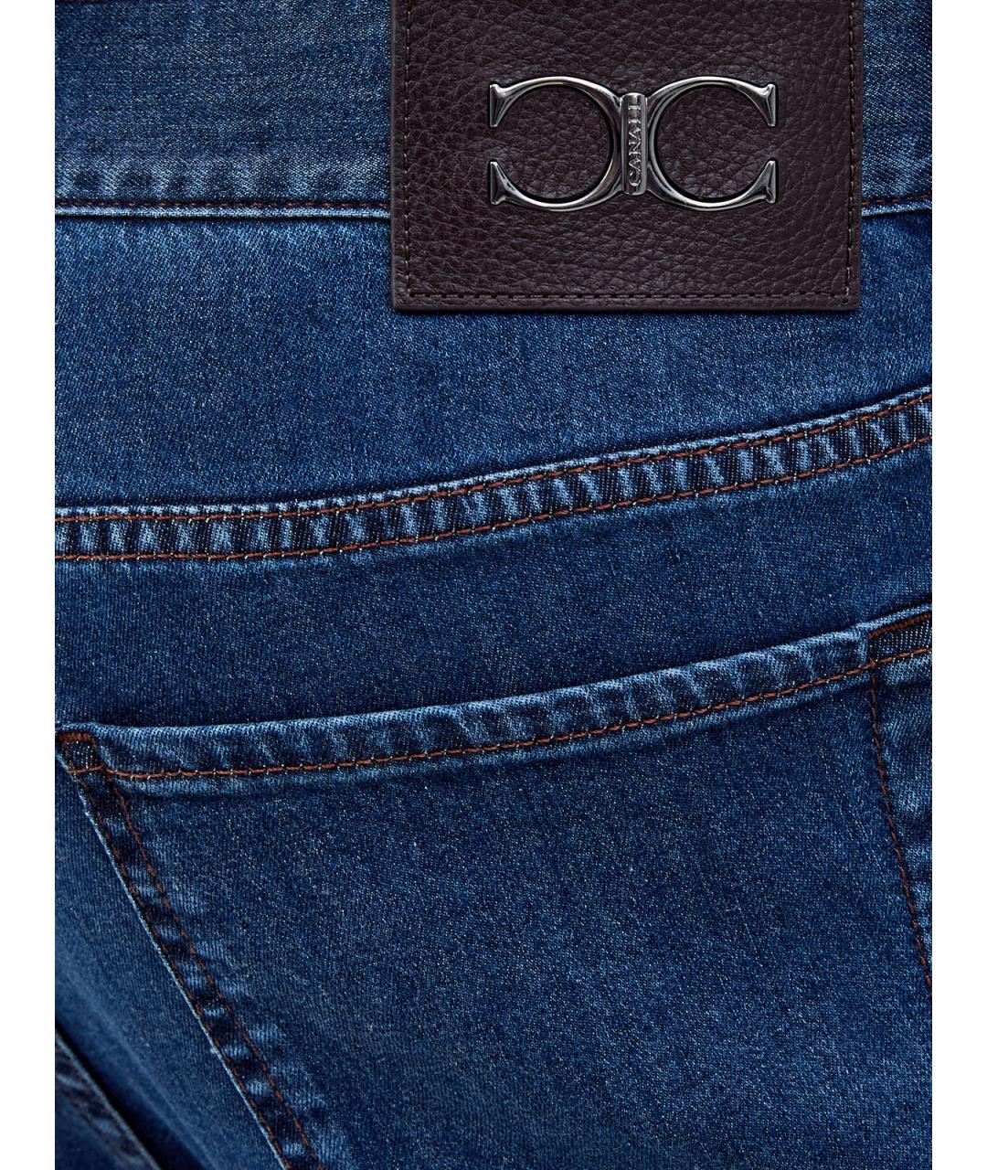 CANALI Синие прямые джинсы, фото 5