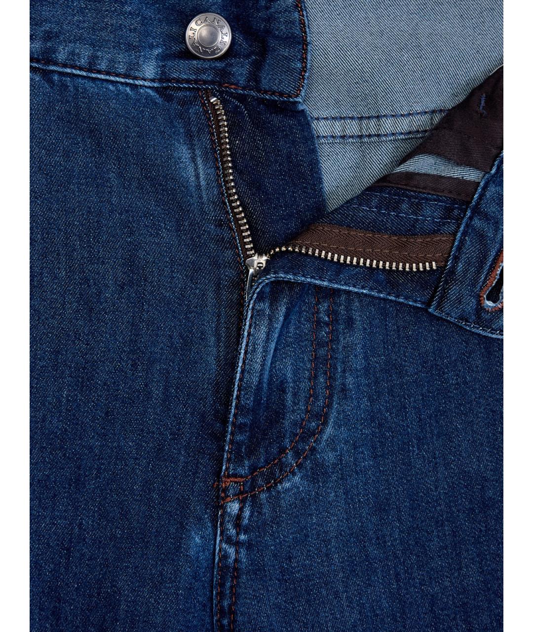 CANALI Синие прямые джинсы, фото 6
