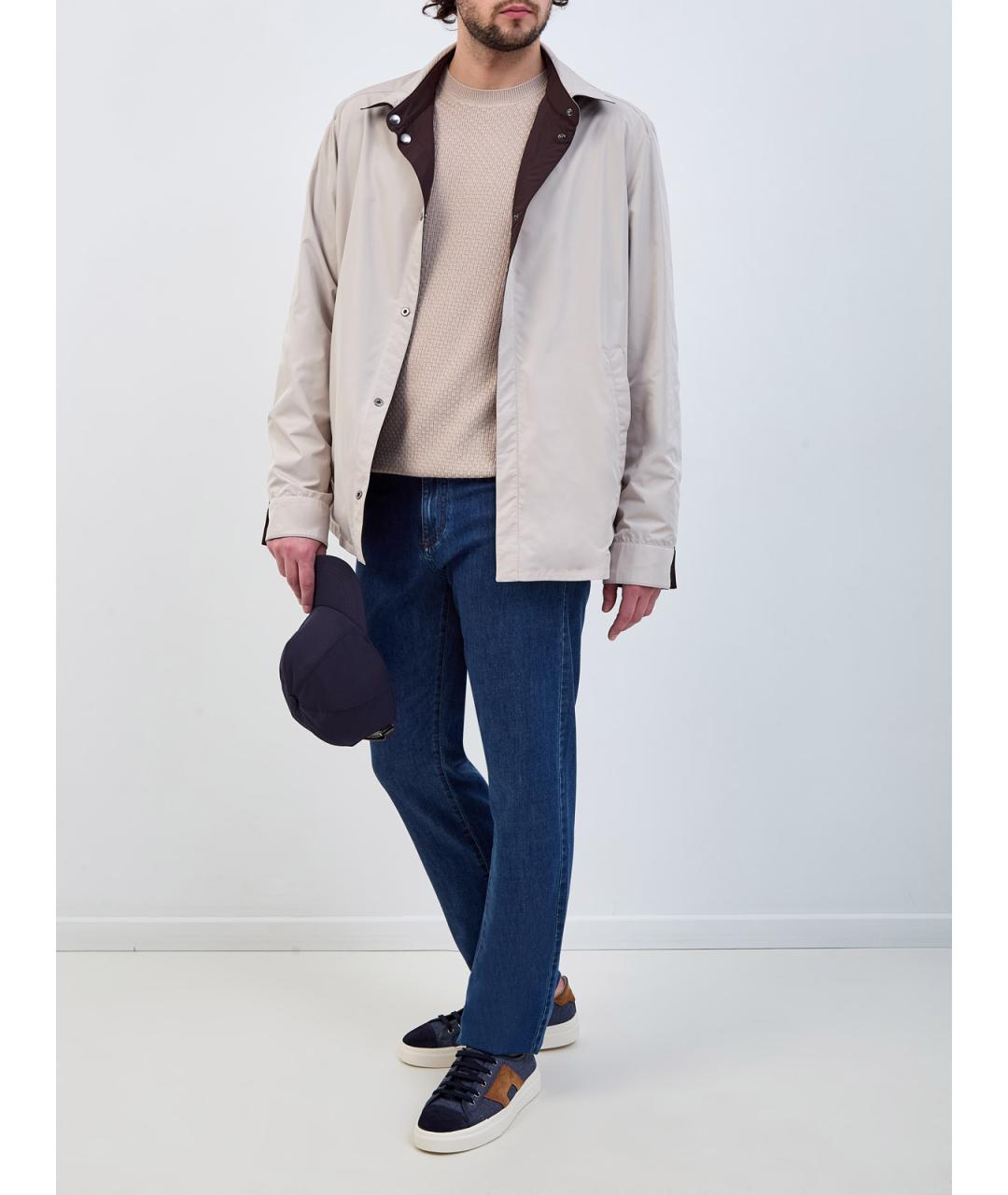 CANALI Синие прямые джинсы, фото 2