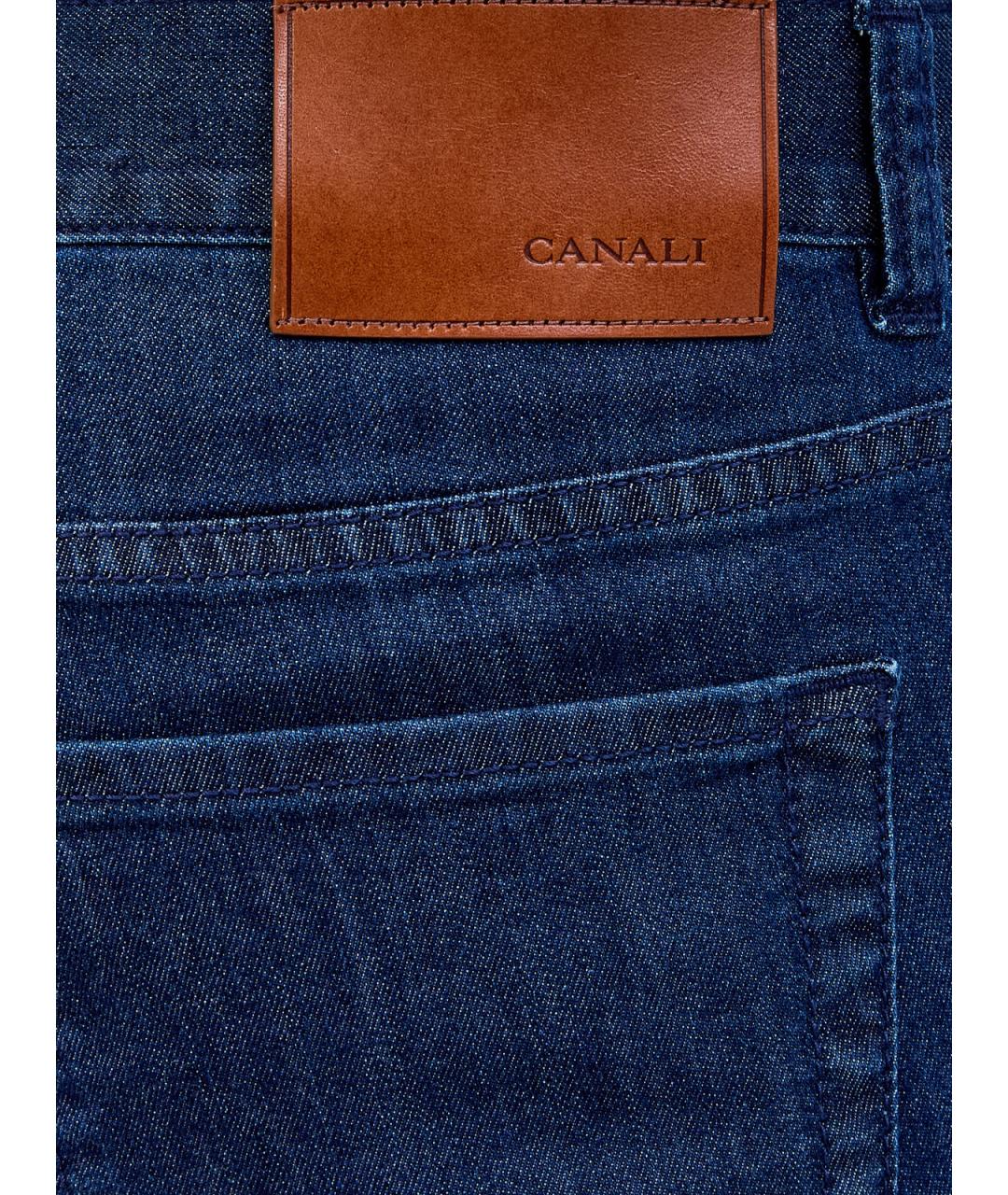 CANALI Синие хлопковые прямые джинсы, фото 5