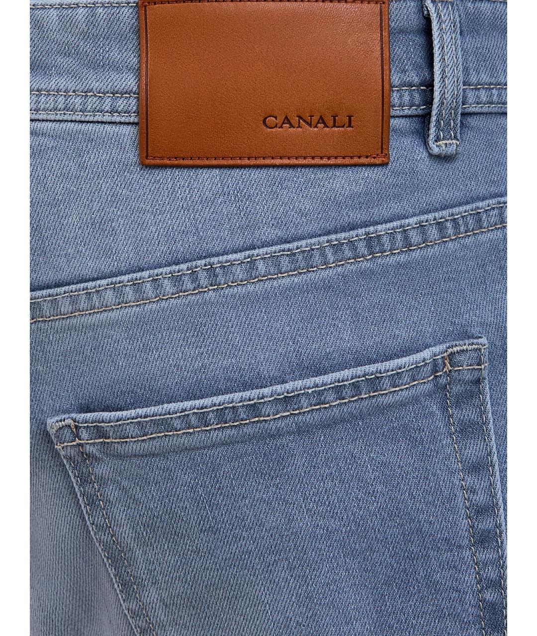 CANALI Синие хлопковые прямые джинсы, фото 5