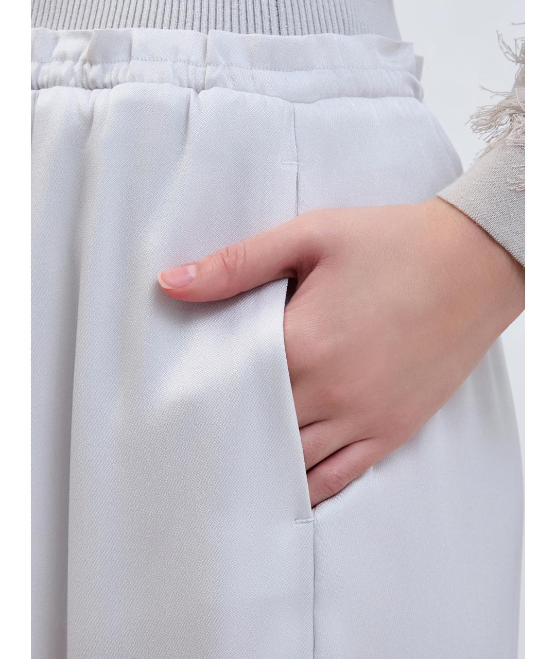 LORENA ANTONIAZZI Серая ацетатная юбка миди, фото 5