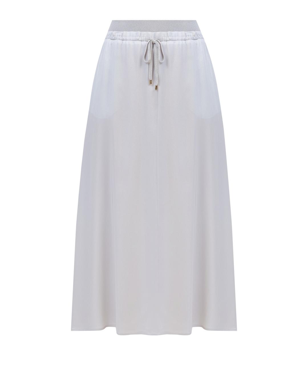 LORENA ANTONIAZZI Серая ацетатная юбка миди, фото 1