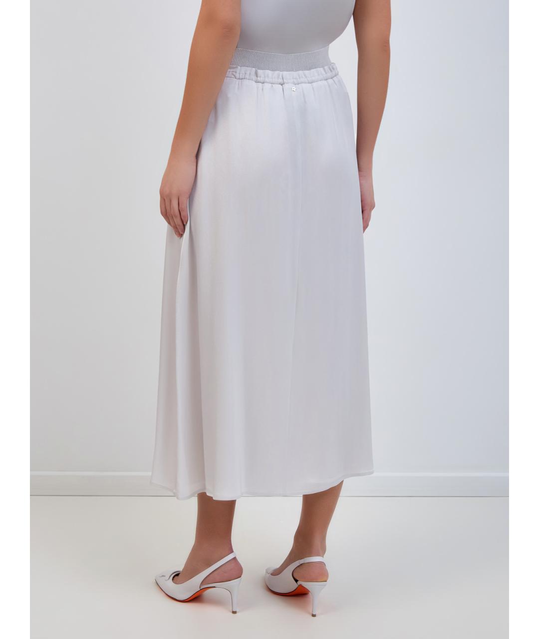 LORENA ANTONIAZZI Серая ацетатная юбка миди, фото 4