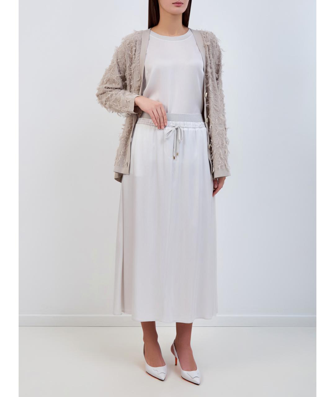 LORENA ANTONIAZZI Серая ацетатная юбка миди, фото 2