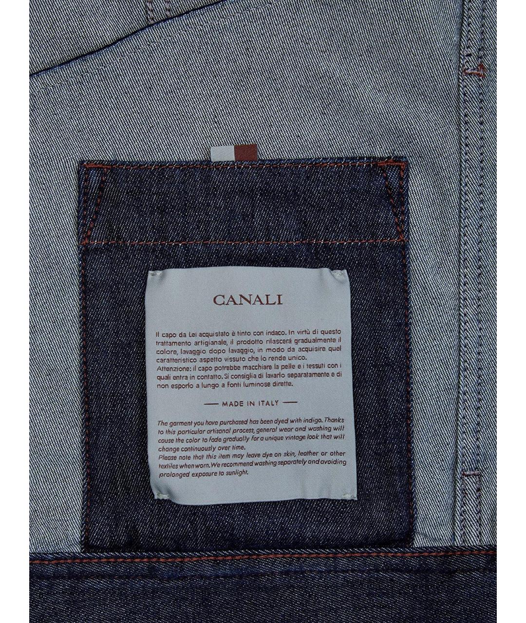 CANALI Синяя хлопковая куртка, фото 6