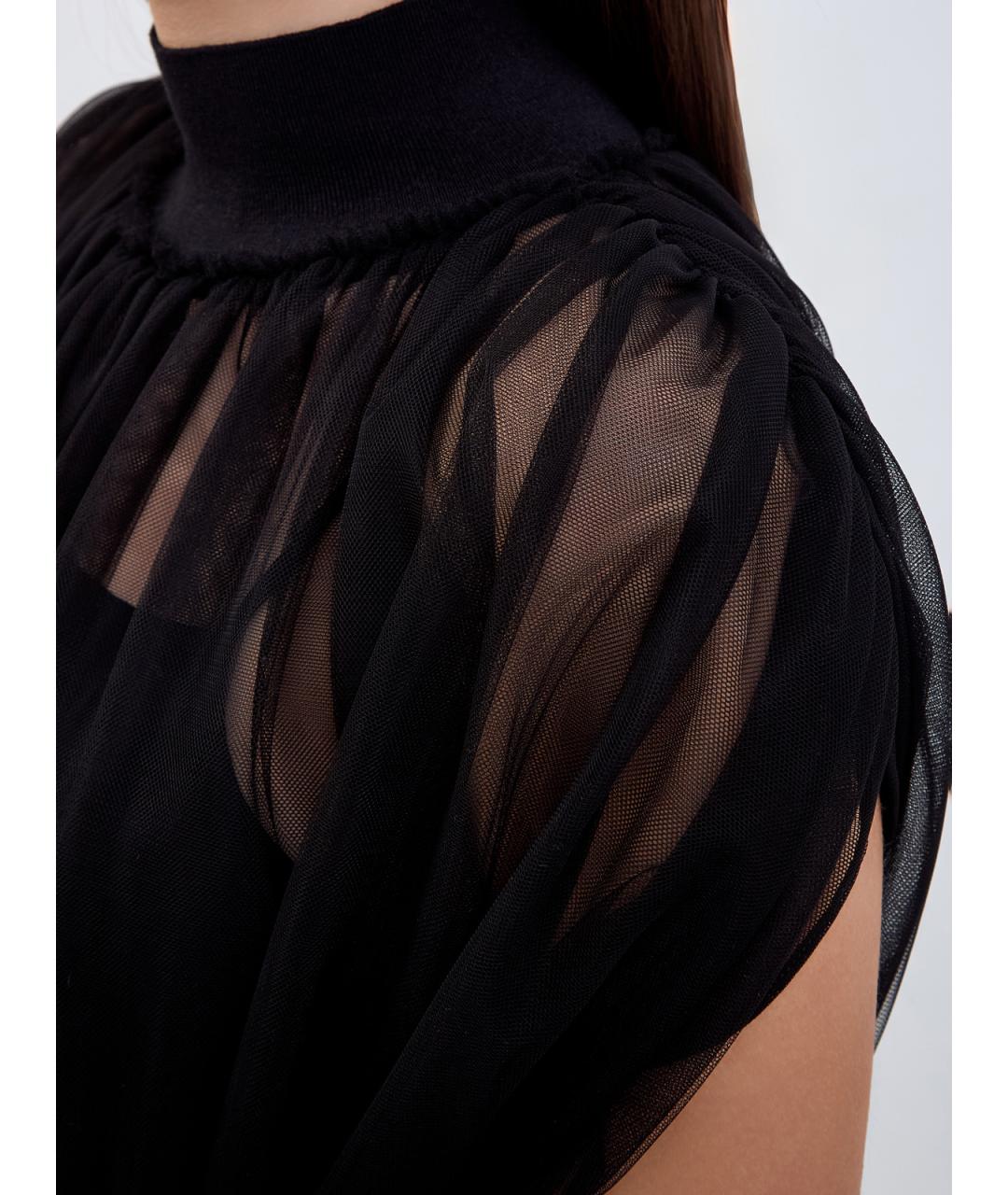 FABIANA FILIPPI Черное полиамидовое повседневное платье, фото 5