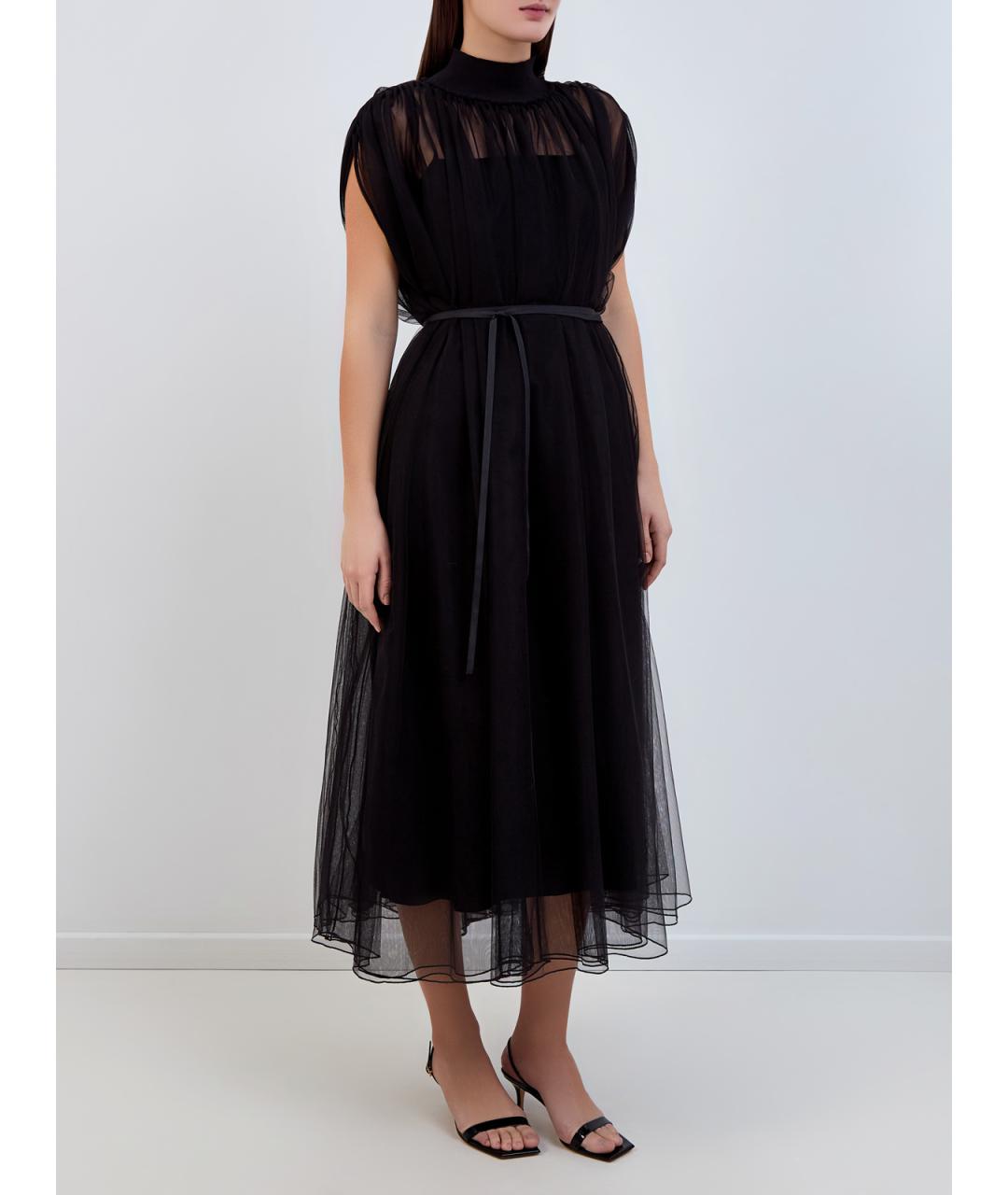 FABIANA FILIPPI Черное полиамидовое повседневное платье, фото 3