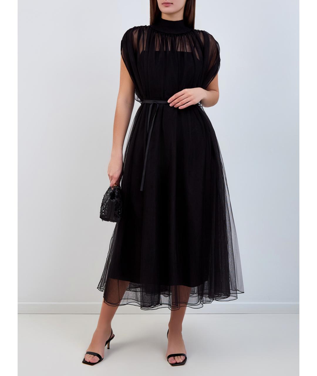 FABIANA FILIPPI Черное полиамидовое повседневное платье, фото 2