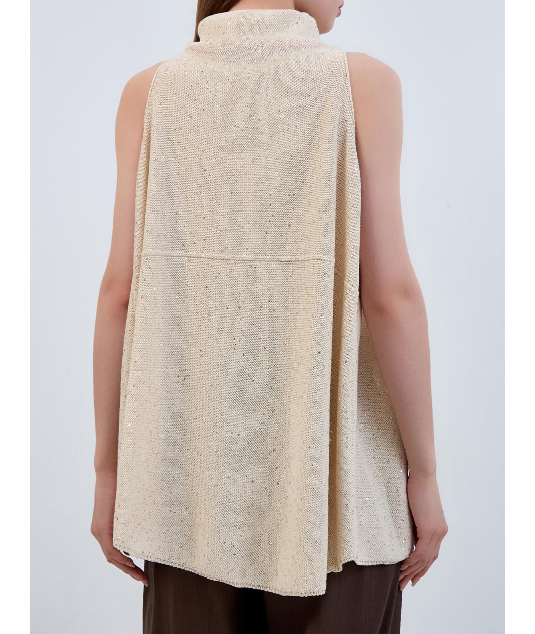 LORENA ANTONIAZZI Бежевая хлопковая жилетка, фото 4
