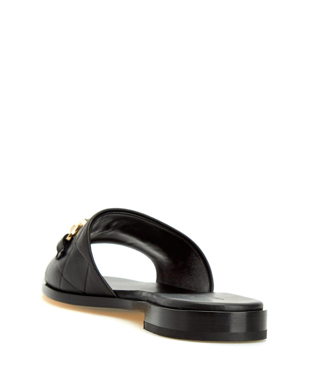 DOUCAL'S Черные кожаные шлепанцы, фото 4