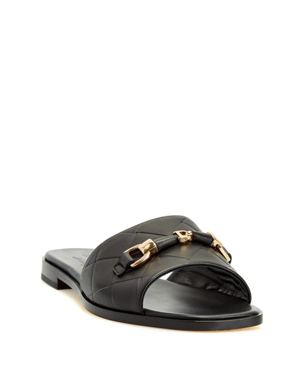 DOUCAL'S Черные кожаные шлепанцы, фото 3