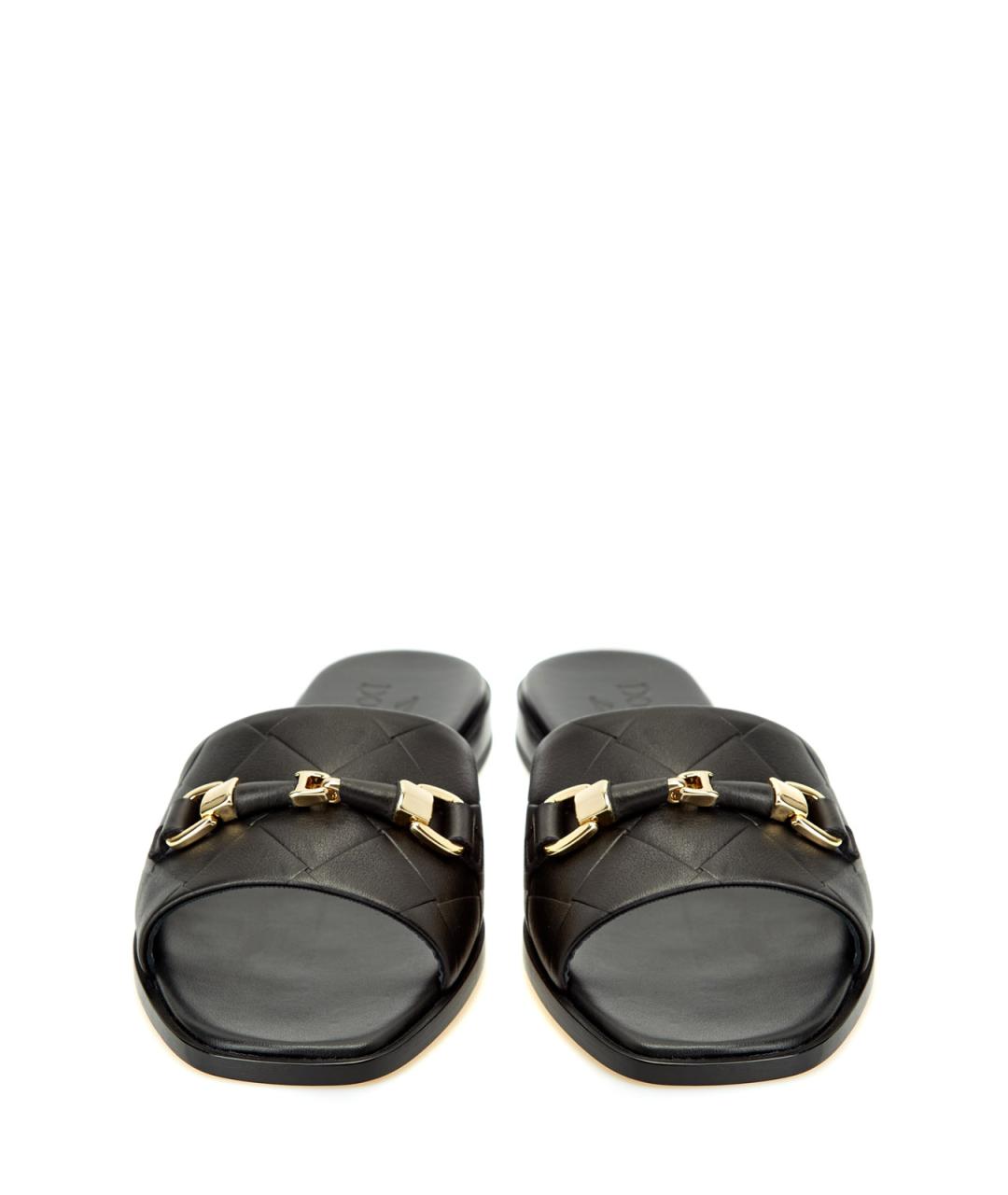 DOUCAL'S Черные кожаные шлепанцы, фото 5