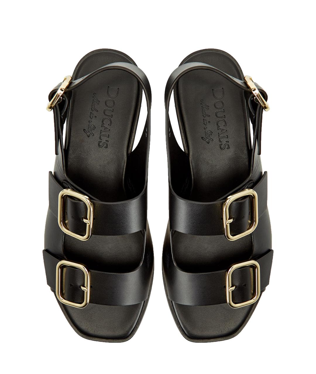 DOUCAL'S Черные кожаные сандалии, фото 6