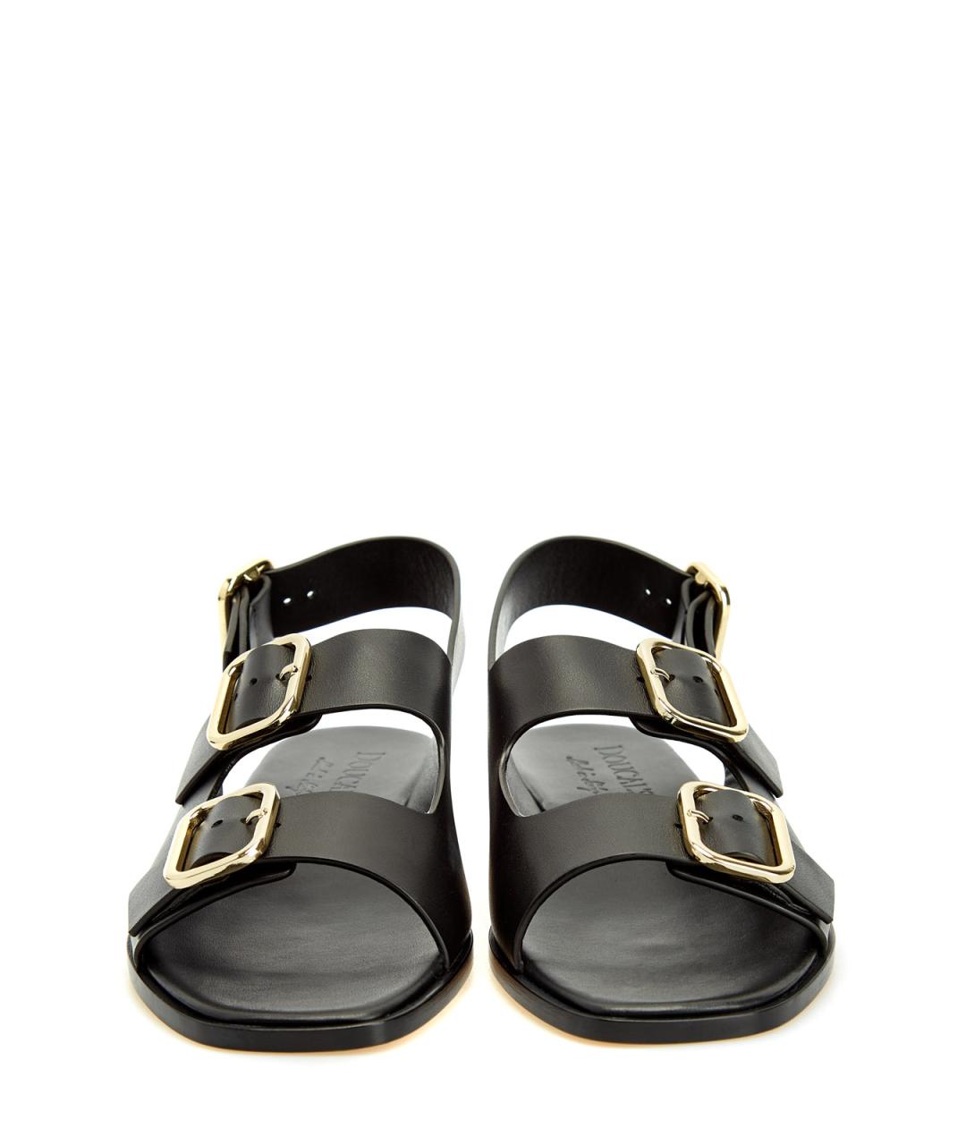 DOUCAL'S Черные кожаные сандалии, фото 5