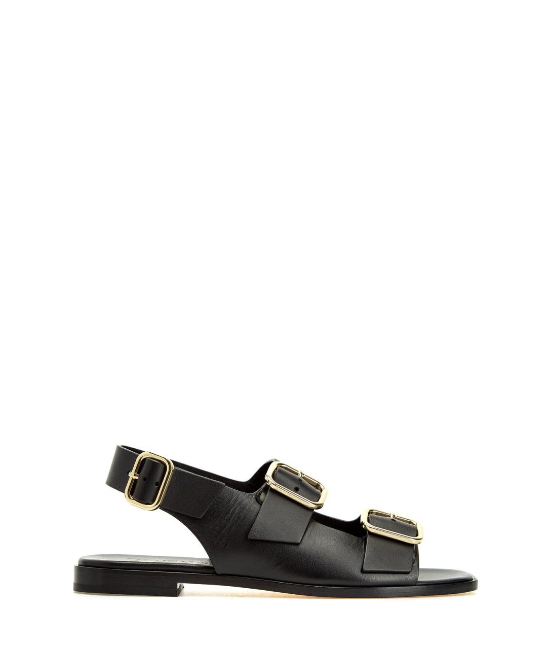 DOUCAL'S Черные кожаные сандалии, фото 1