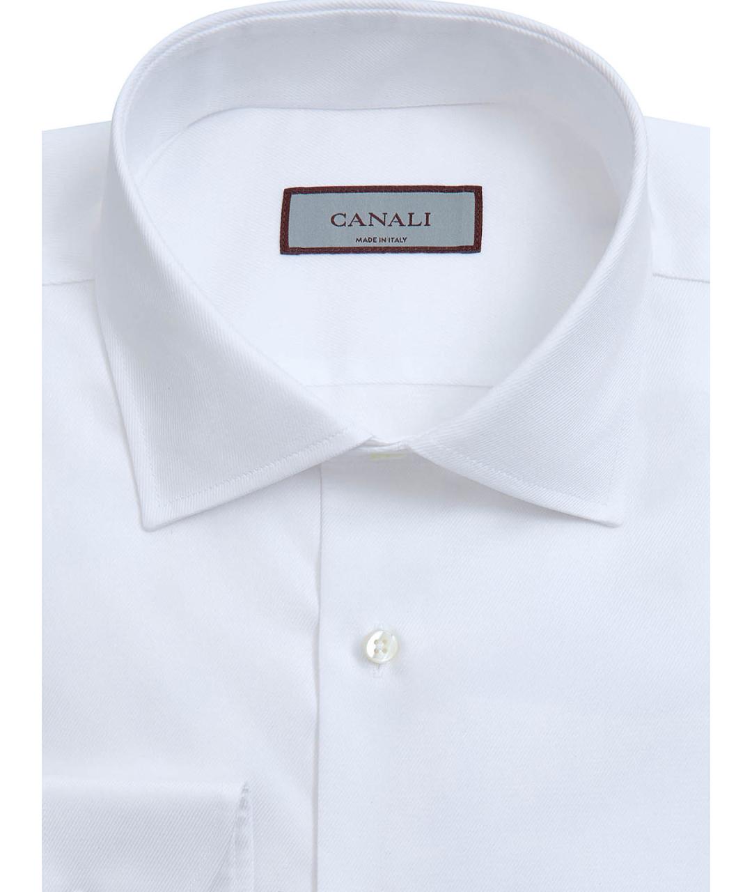 CANALI Белая хлопковая классическая рубашка, фото 2
