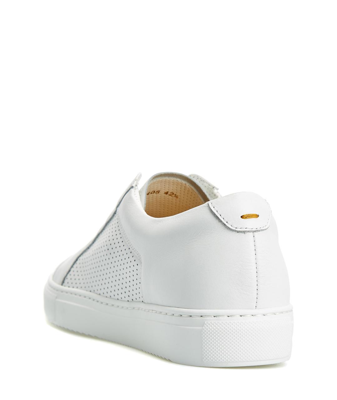 DOUCAL'S Белые кожаные низкие кроссовки / кеды, фото 4