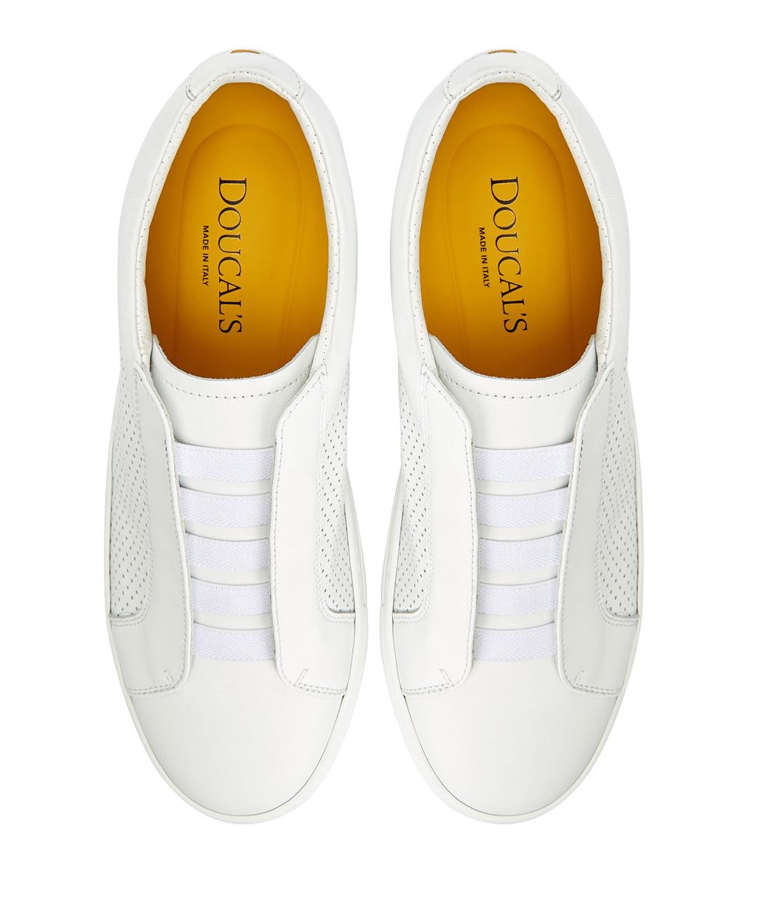 DOUCAL'S Белые кожаные низкие кроссовки / кеды, фото 6