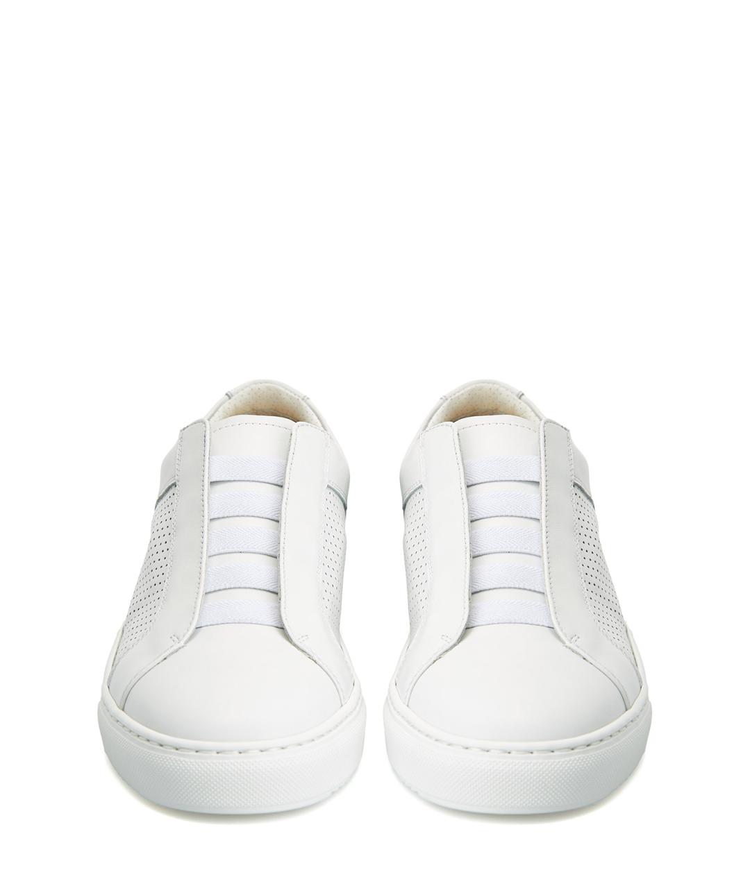 DOUCAL'S Белые кожаные низкие кроссовки / кеды, фото 5