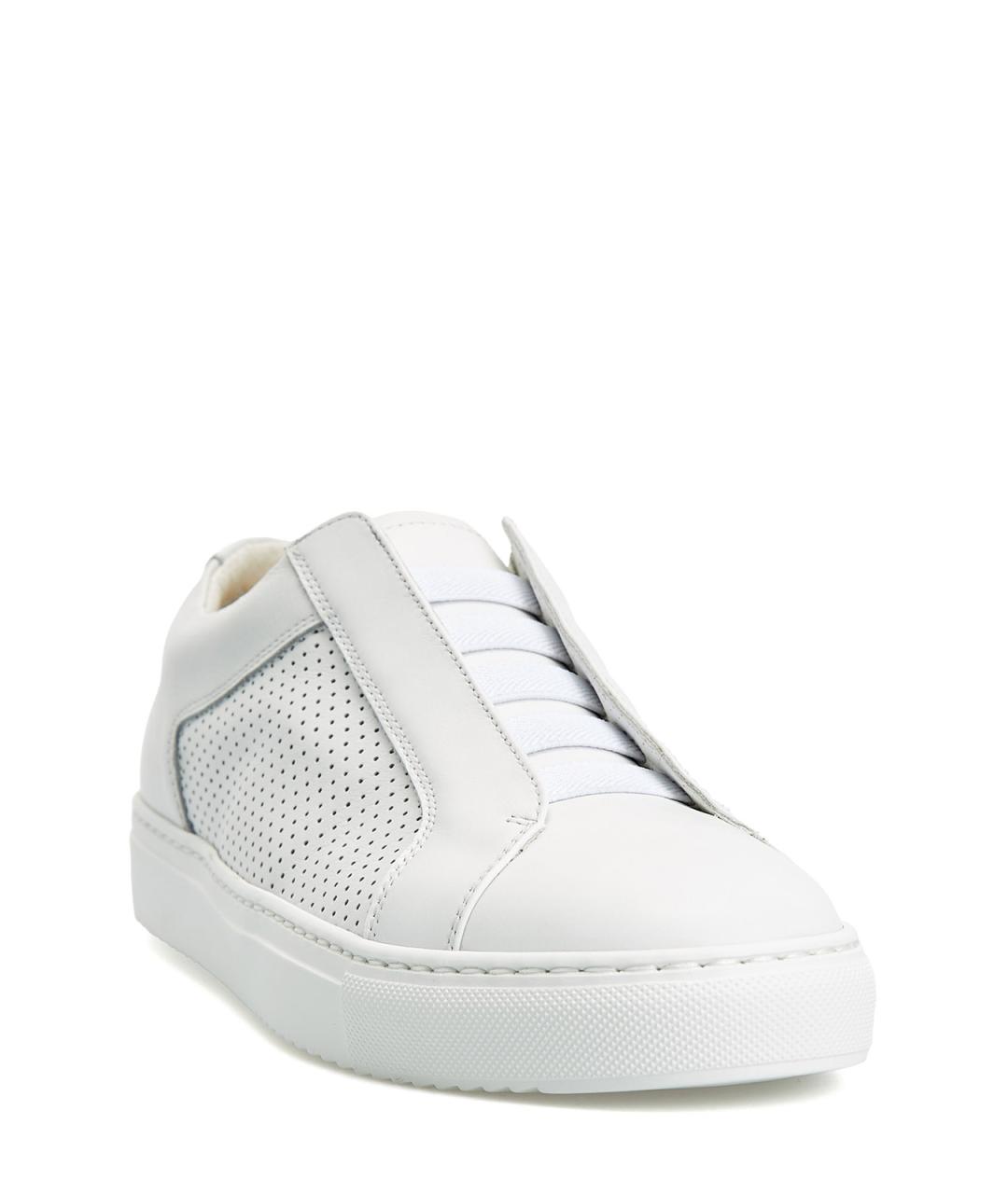 DOUCAL'S Белые кожаные низкие кроссовки / кеды, фото 3