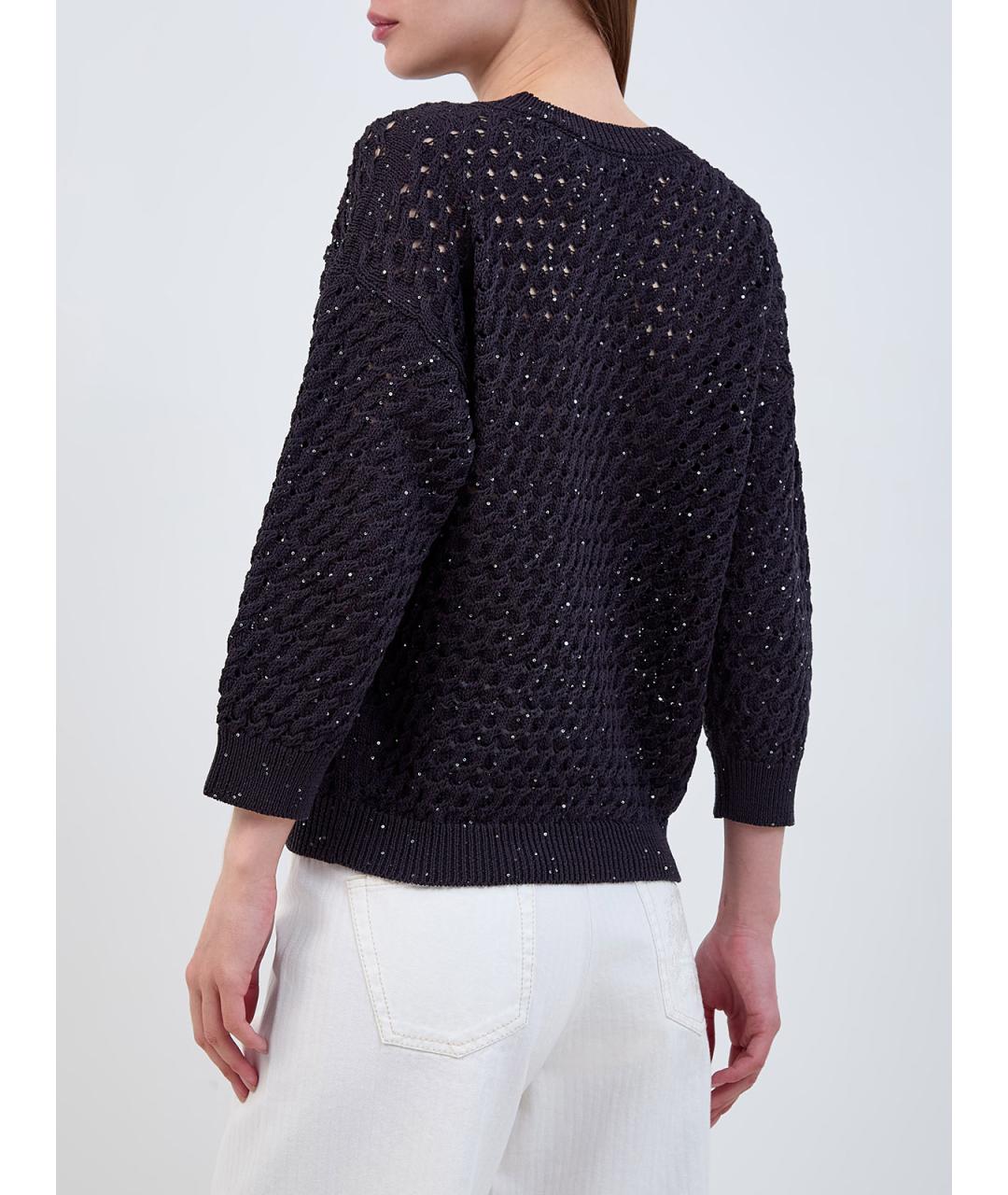 PESERICO Темно-синий хлопковый джемпер / свитер, фото 4