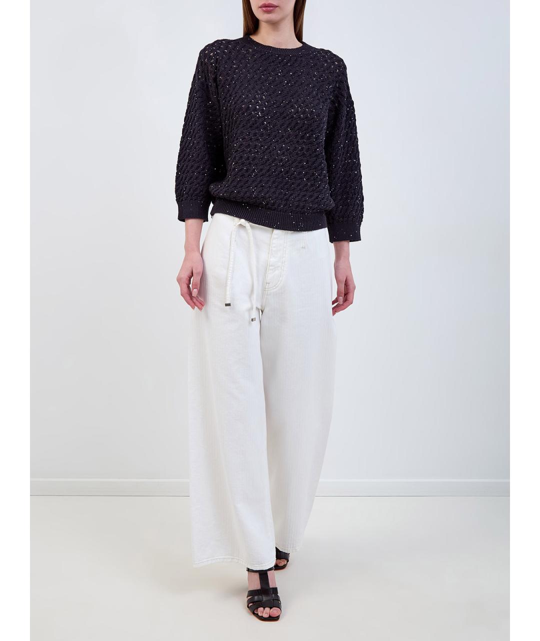 PESERICO Темно-синий хлопковый джемпер / свитер, фото 2