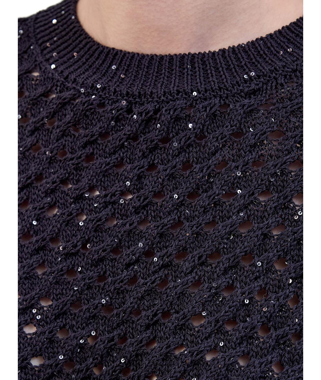 PESERICO Темно-синий хлопковый джемпер / свитер, фото 5