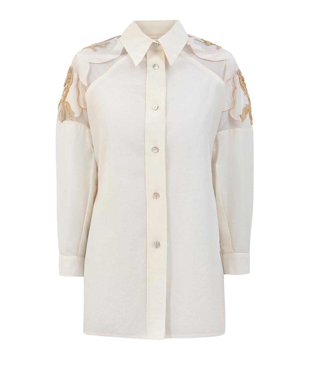 GENTRY PORTOFINO Бежевая хлопковая рубашка, фото 1