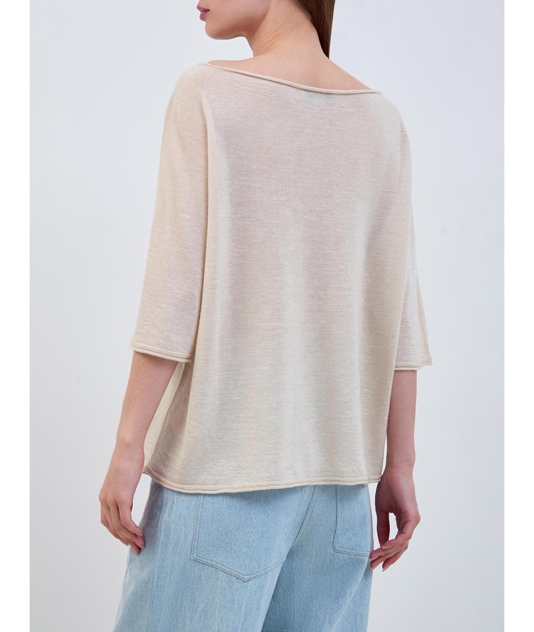 GENTRY PORTOFINO Бежевый кашемировый джемпер / свитер, фото 4