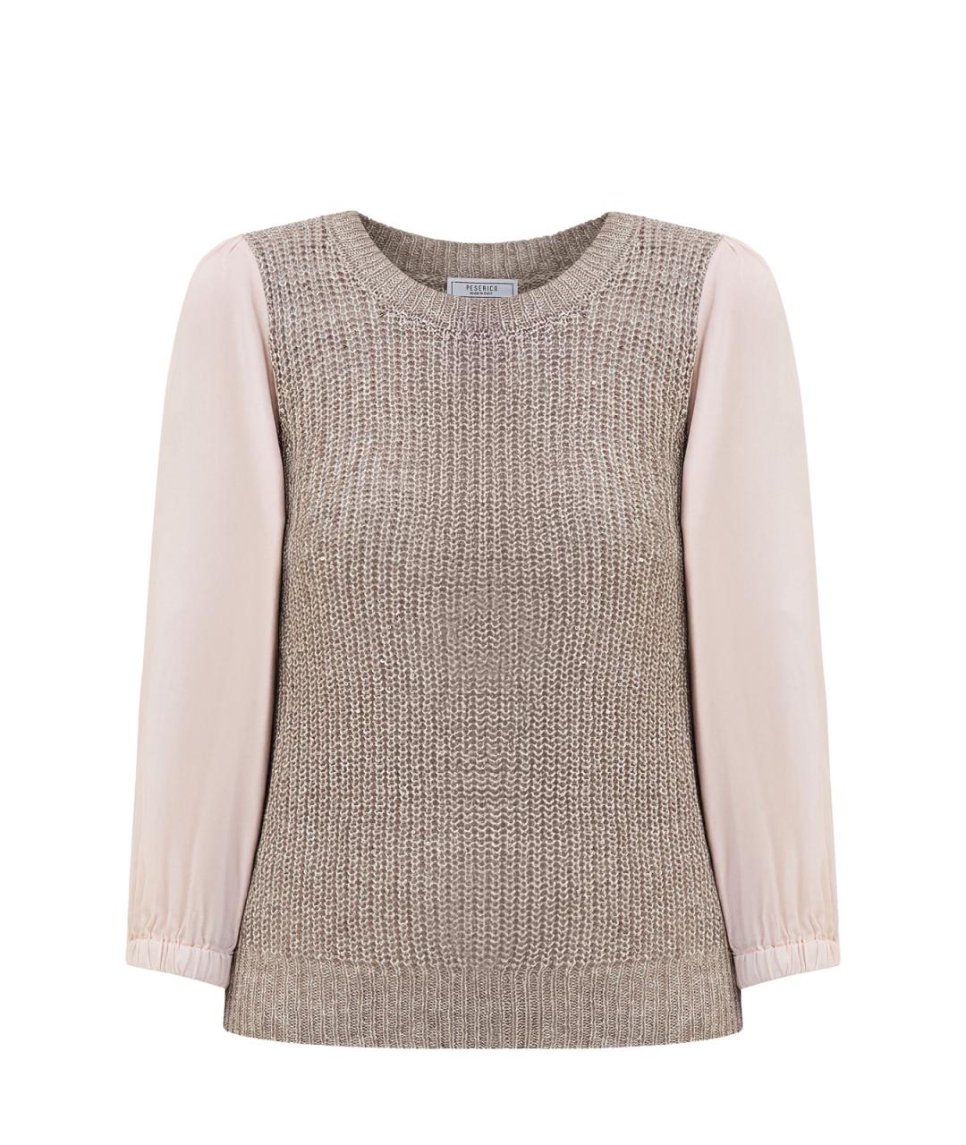PESERICO Бежевый льняной джемпер / свитер, фото 6