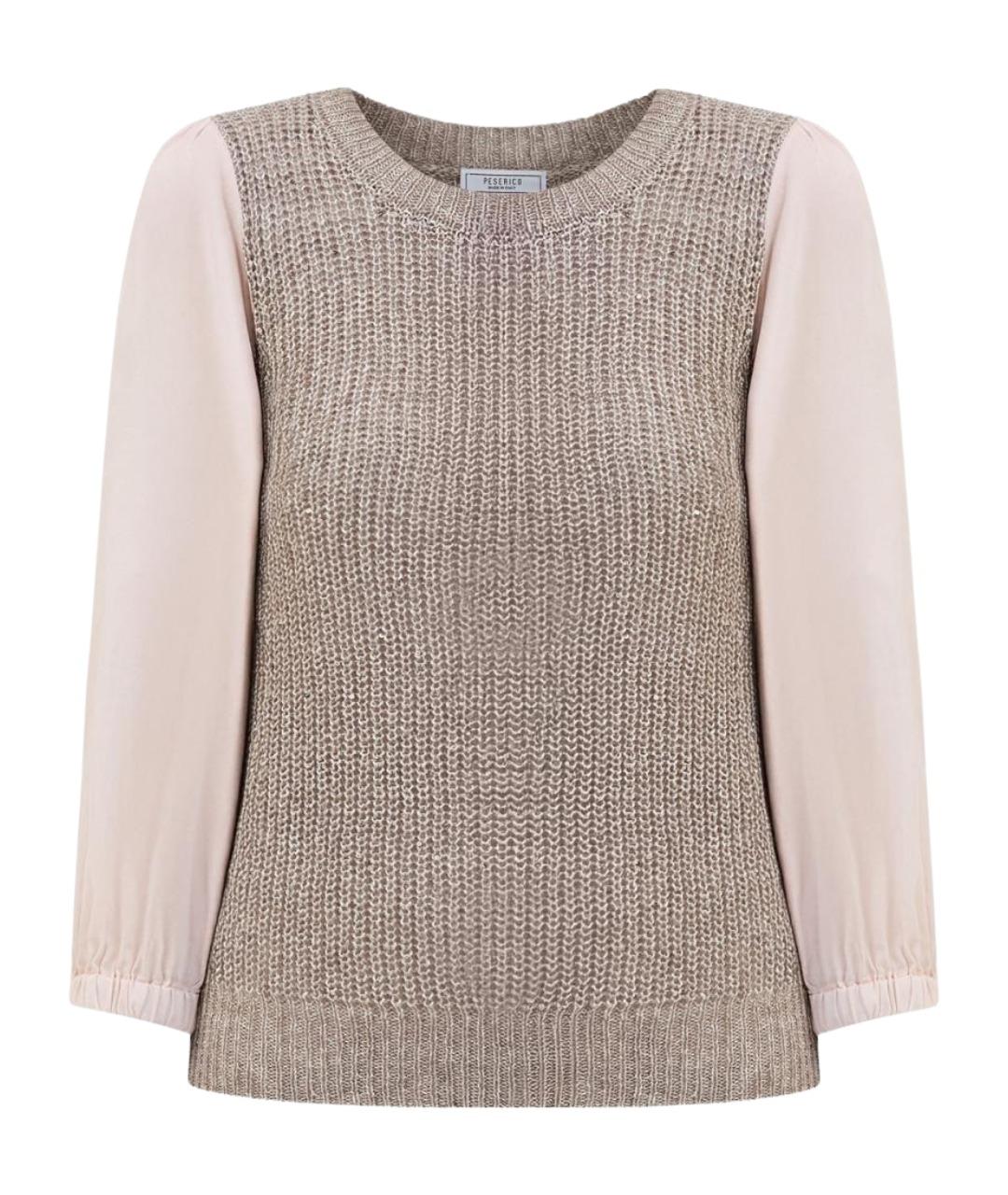 PESERICO Бежевый льняной джемпер / свитер, фото 1