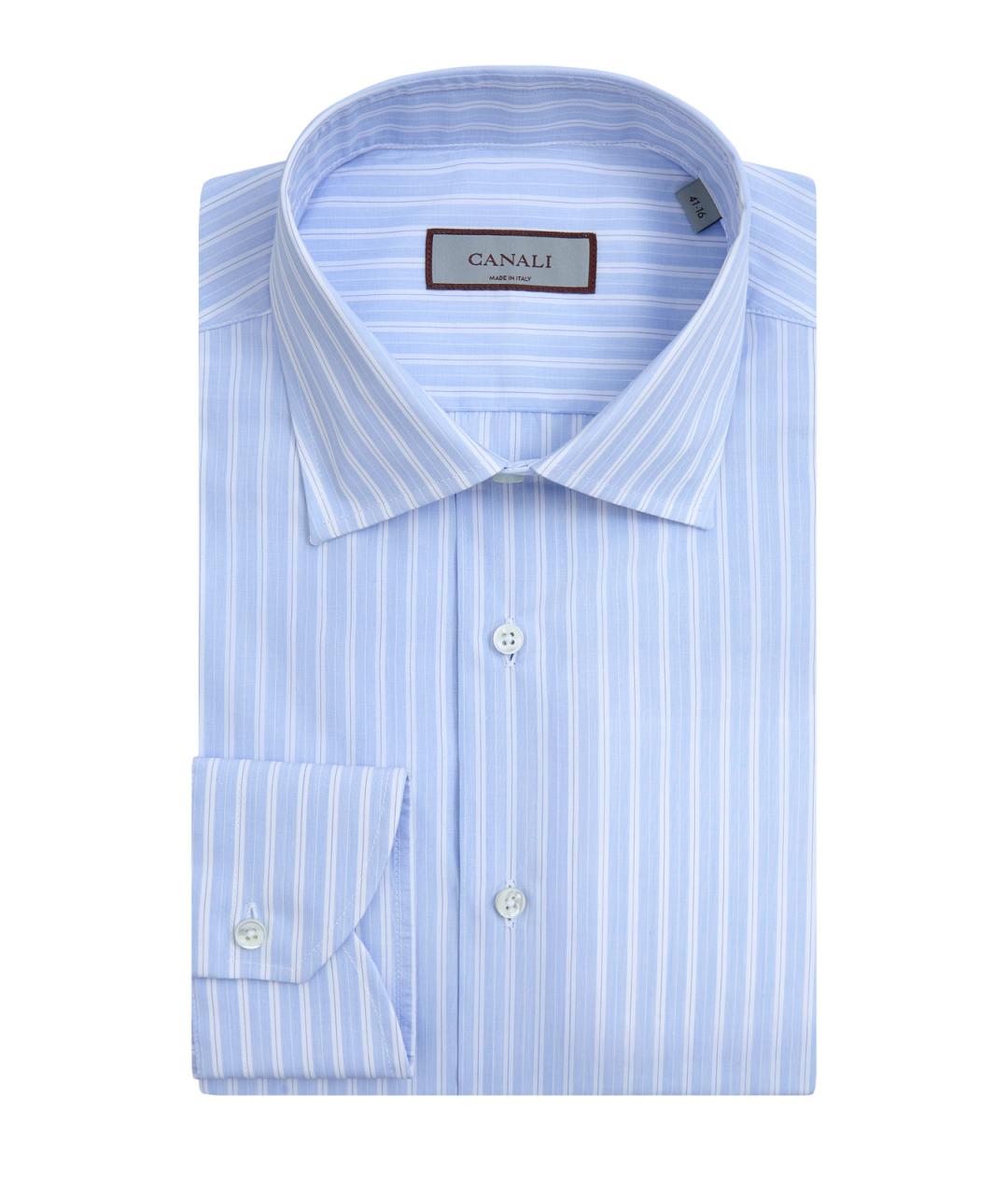 CANALI Голубая хлопковая кэжуал рубашка, фото 1