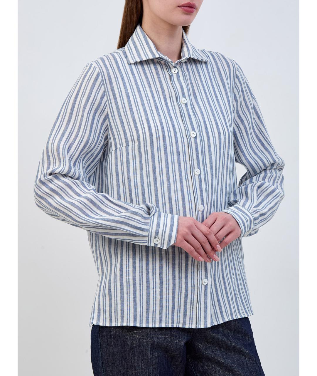 ELEVENTY Синяя льняная рубашка, фото 3