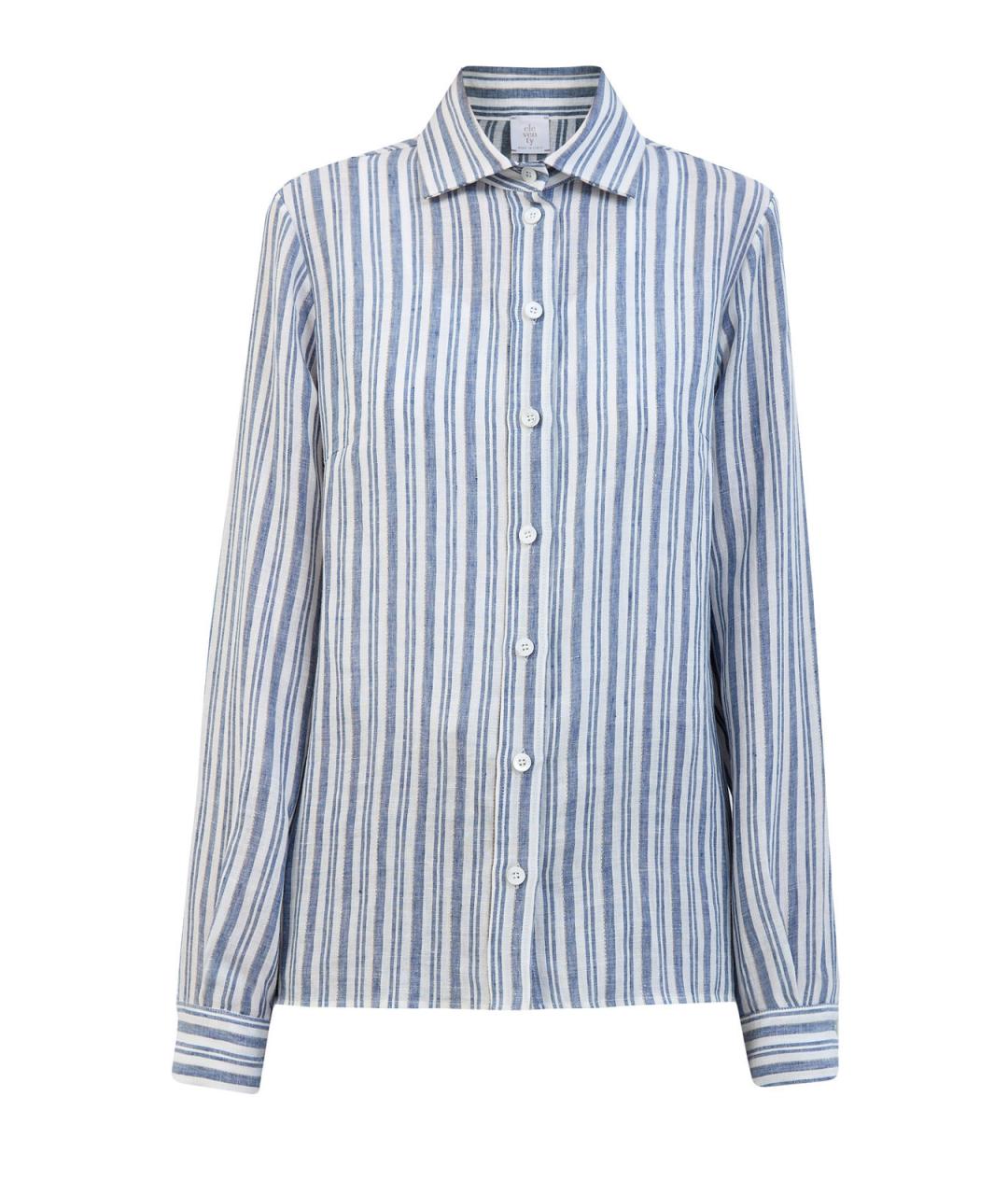 ELEVENTY Синяя льняная рубашка, фото 1