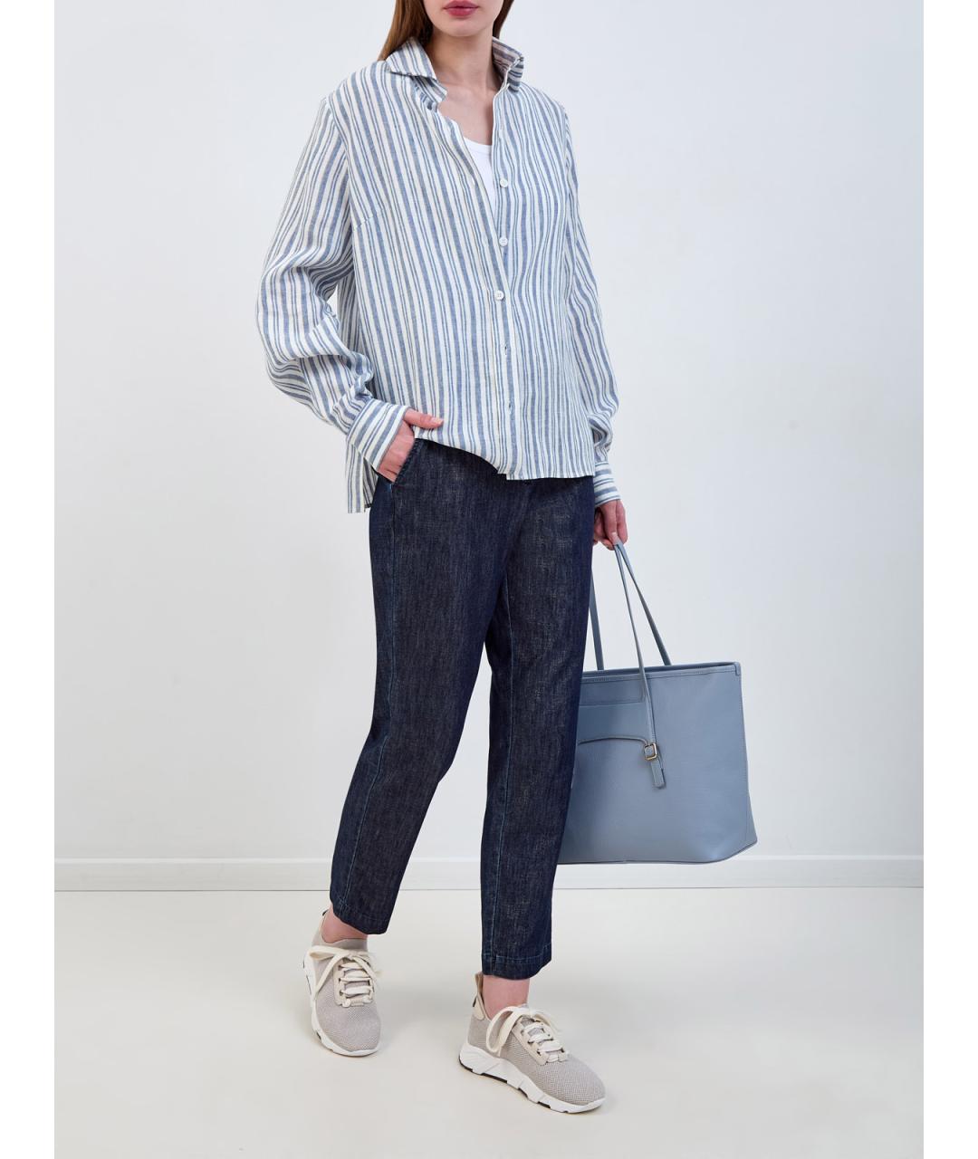 ELEVENTY Синяя льняная рубашка, фото 2