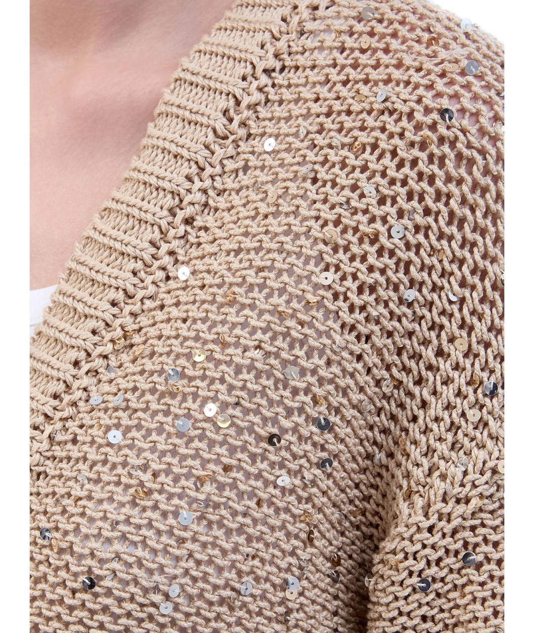 PESERICO Бежевый хлопковый кардиган, фото 5