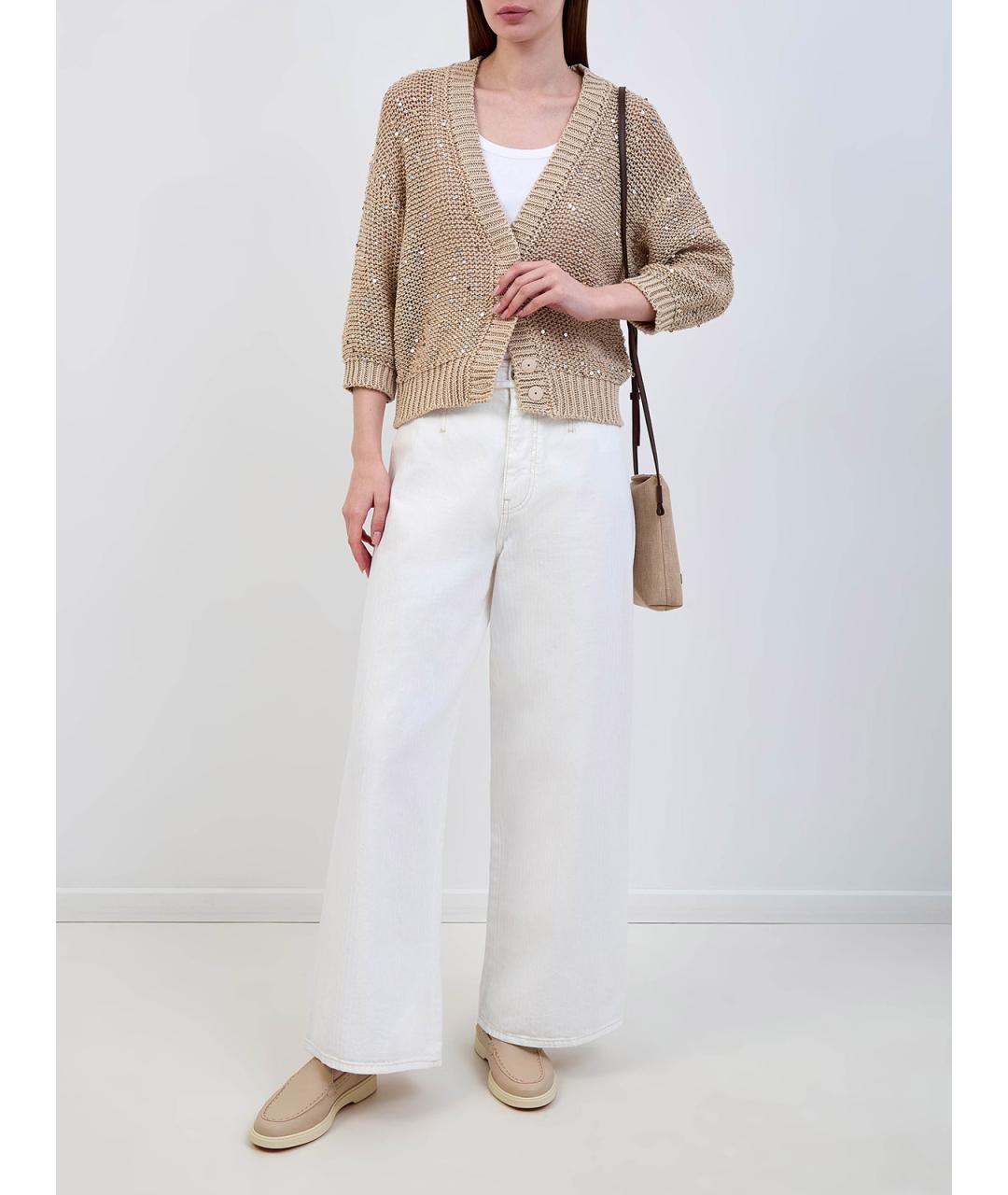 PESERICO Бежевый хлопковый кардиган, фото 2