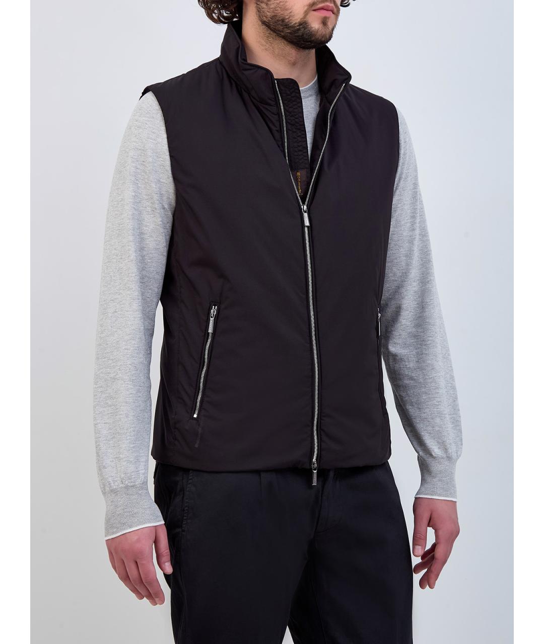 MOORER Черный полиэстеровый жилет, фото 3