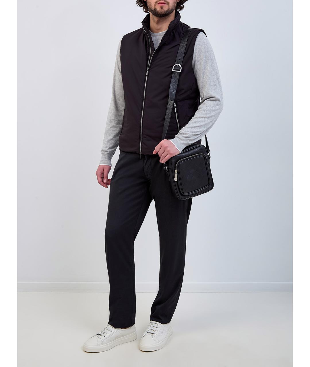 MOORER Черный полиэстеровый жилет, фото 2