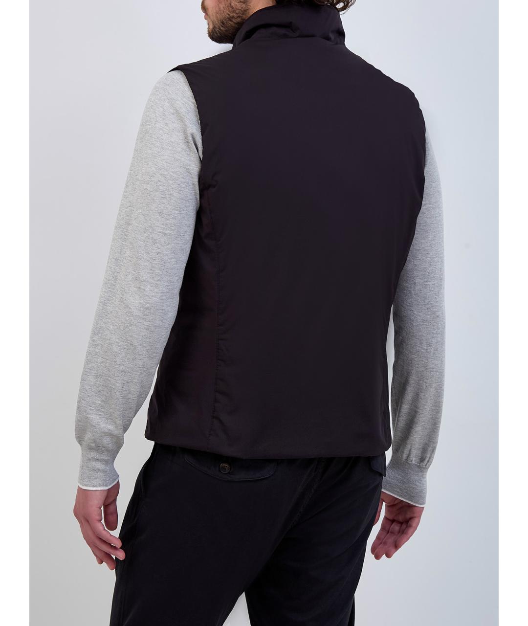 MOORER Черный полиэстеровый жилет, фото 4