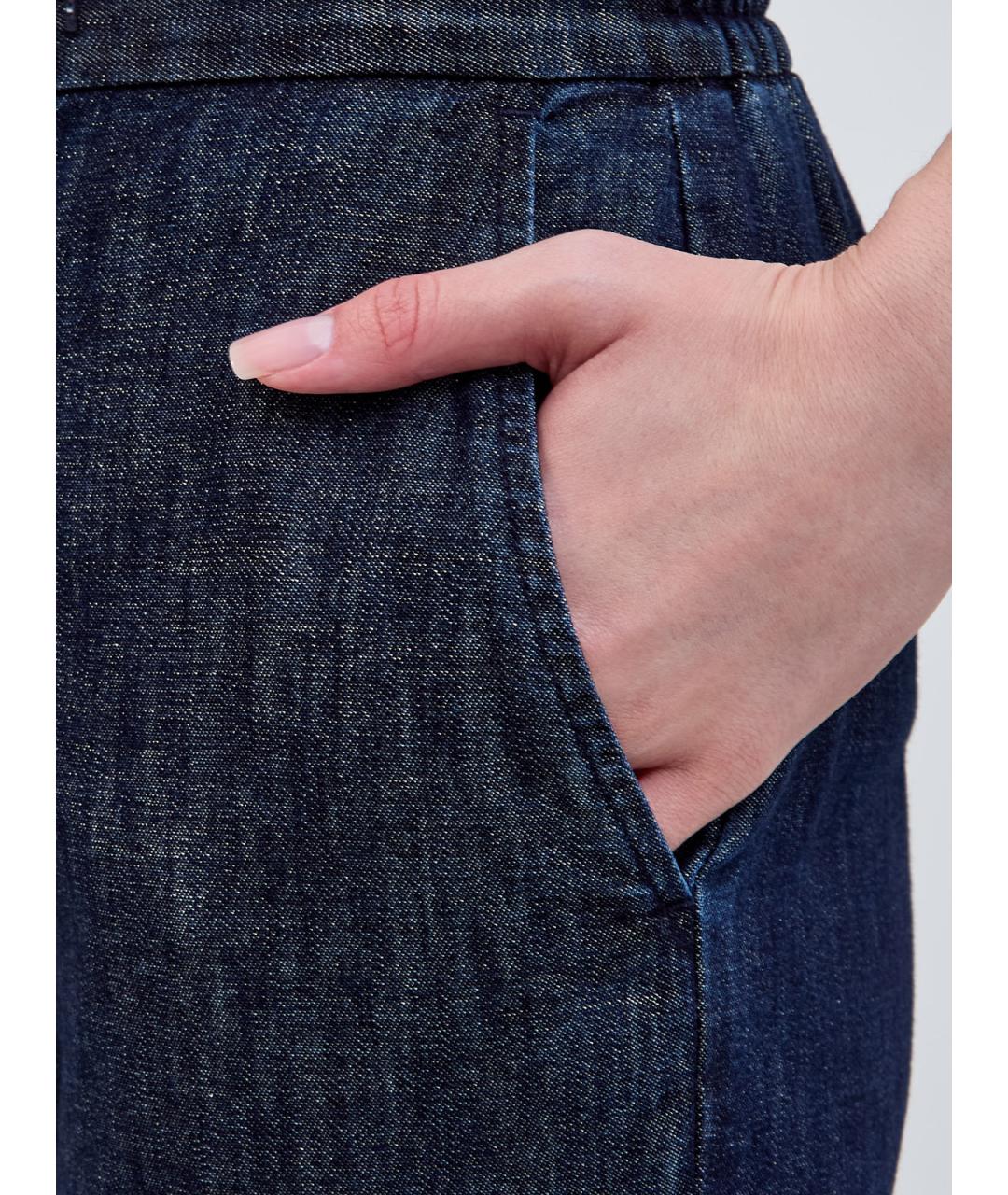 ELEVENTY Синие хлопковые прямые джинсы, фото 5