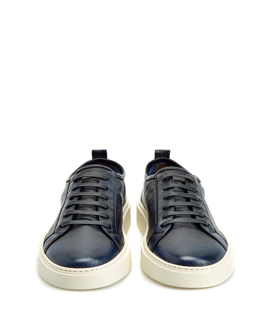 BARRETT Темно-синие кожаные низкие кроссовки / кеды, фото 5